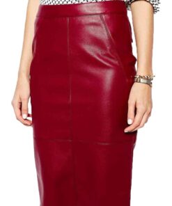 Red leather skirt & genuine leather skirt is perfect for any wardrobe