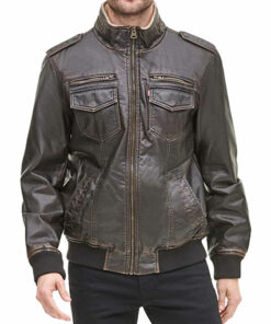 levi's leather jacket mens