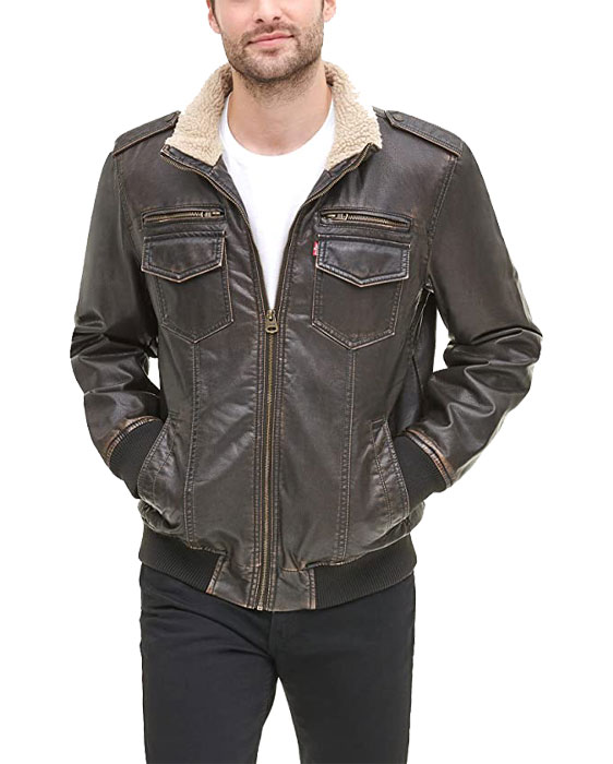 Bomber leather jacket mens and levi's leather jacket mens