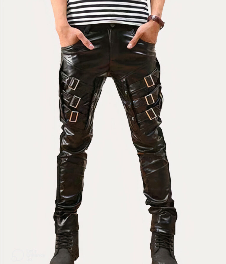 Black leather trousers & Faux Leather Pants Men's both are stylish