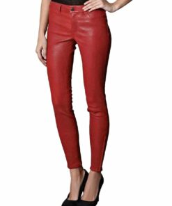 Red Leather Pants Women