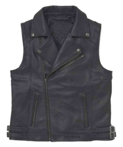 Black Leather Vest for Women