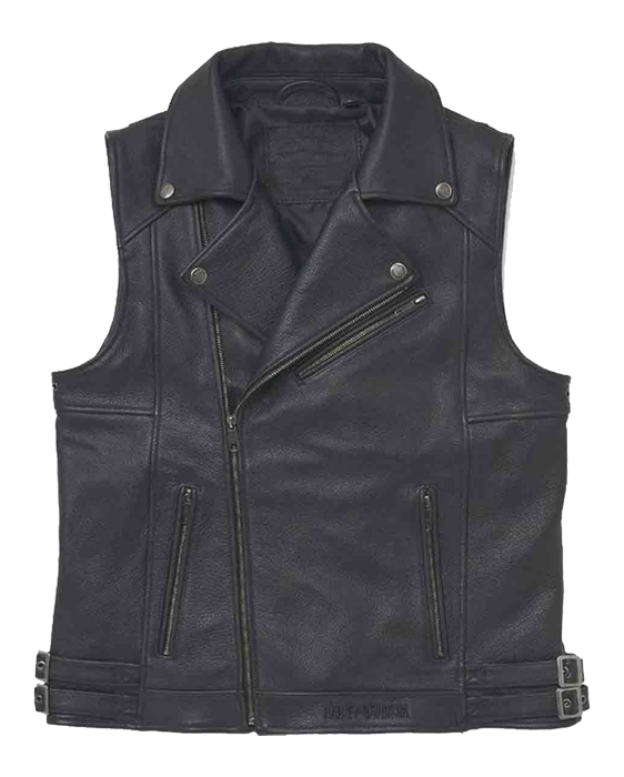 Black Leather Vest for Women