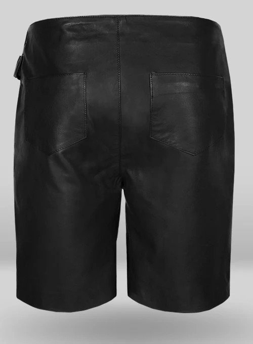 mens faux leather shorts