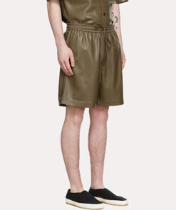 Brown Faux Leather Shorts, leather shorts outfit